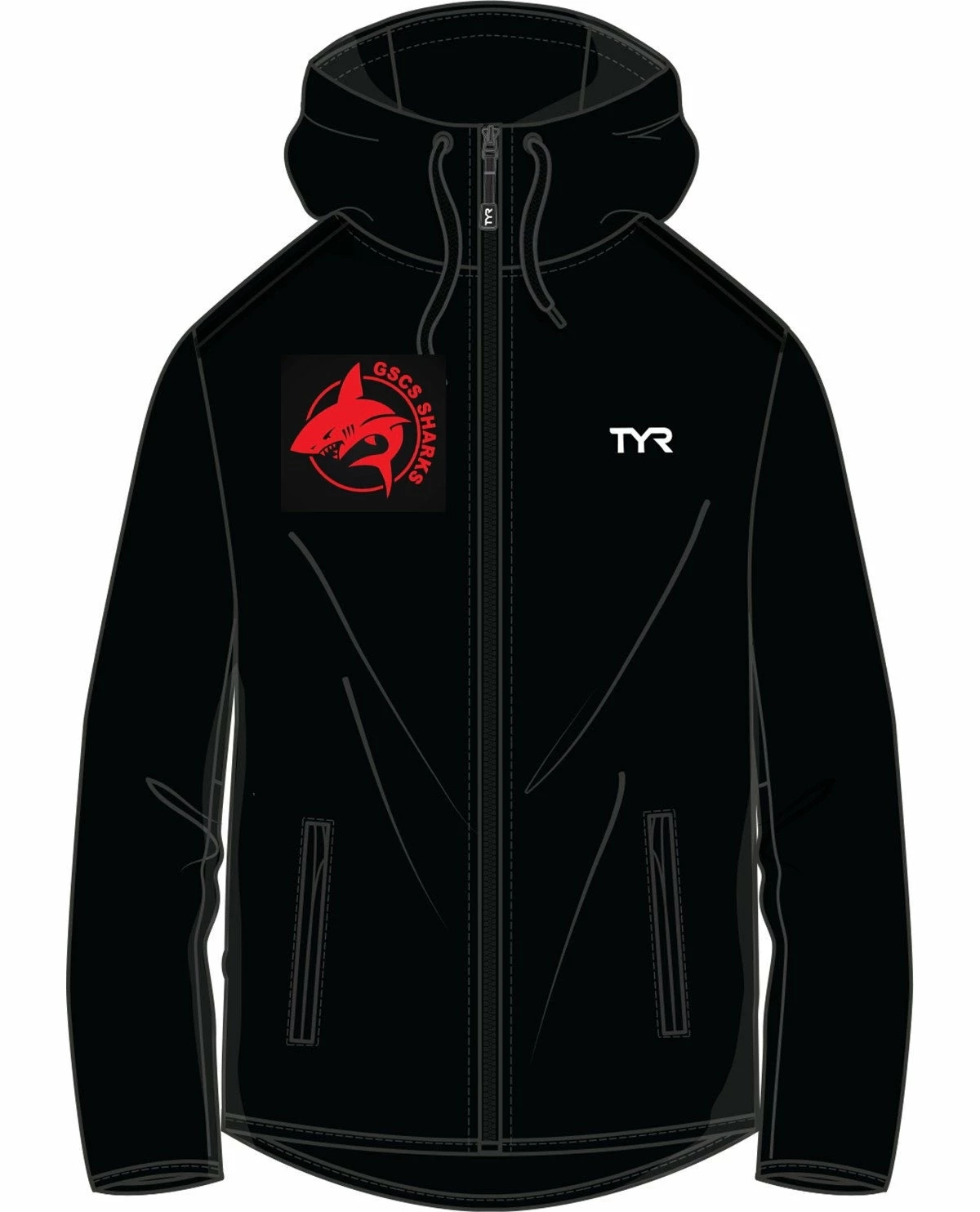 TYR GSCS Warmup Hoodie - Male Georgetown Supersharks 1 TYR GSCS Warmup Hoodie - Male Georgetown Supersharks